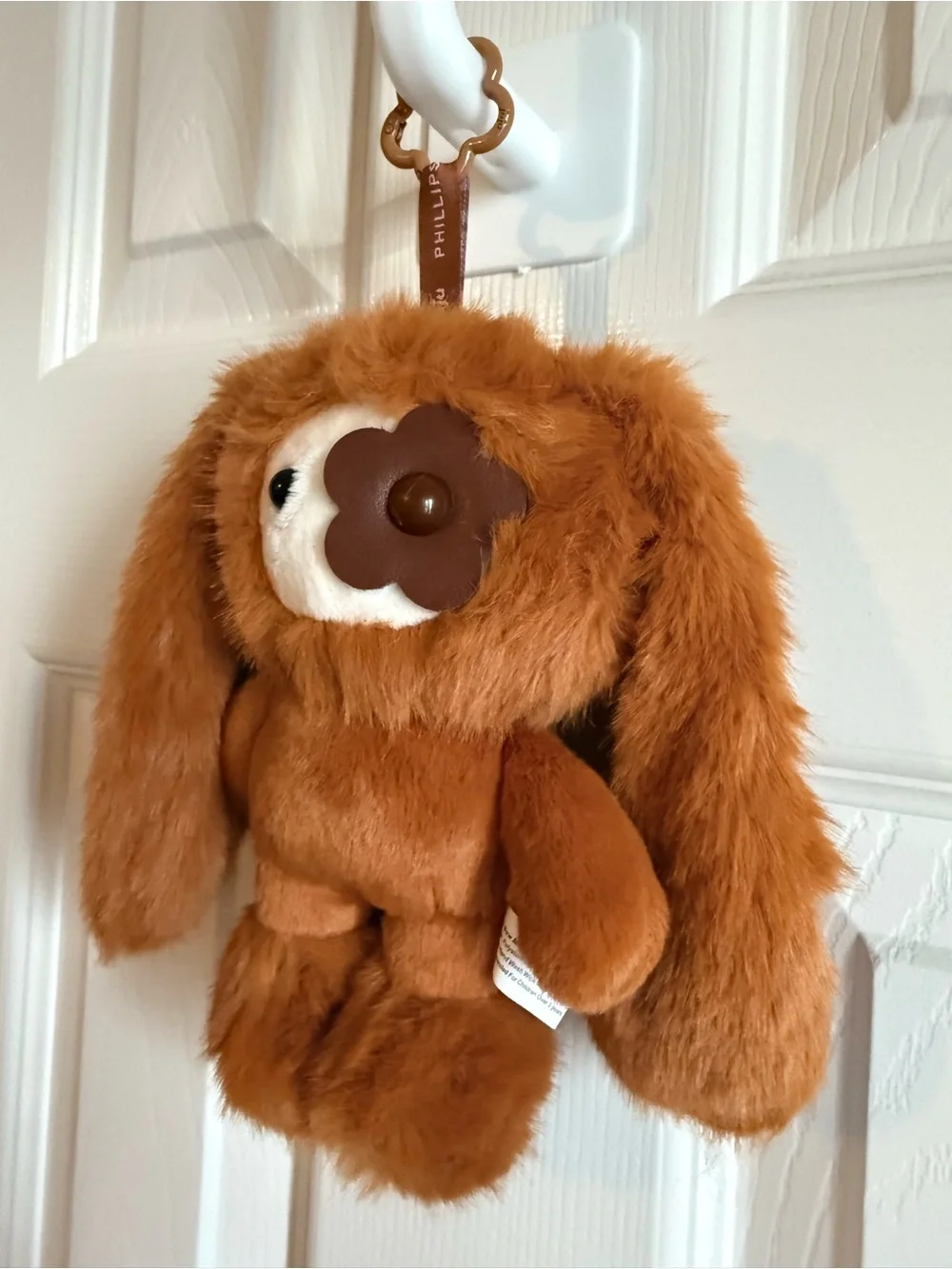 Furry Brown Rabbit Bunny with Floppy Ears Keychain / Charm